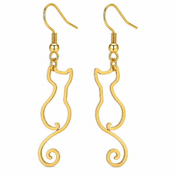 Aros De Gato Plateado Y Dorado