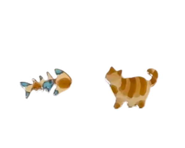 Aros De Resina De Pez Y Gato Joyería Pet Lover - Moxy Pet Box
