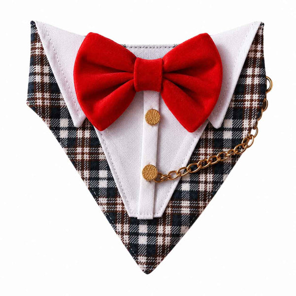 Bandana De Etiqueta Humita Roja y Negra - Gala Para Gatos