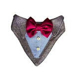 Bandana Esmoquin Para Perros y Gatos Accesorio Formal de Gala Gris Ceniza - Moxy Pet Box