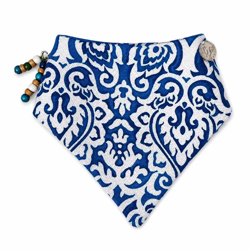 Bandana Estampada Azul Para Perros Y Gatos