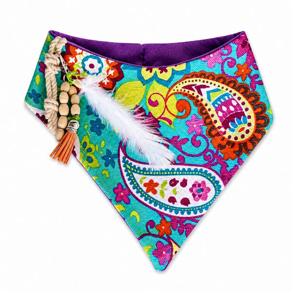 Bandana Estampada Morado Para Perros Y Gatos