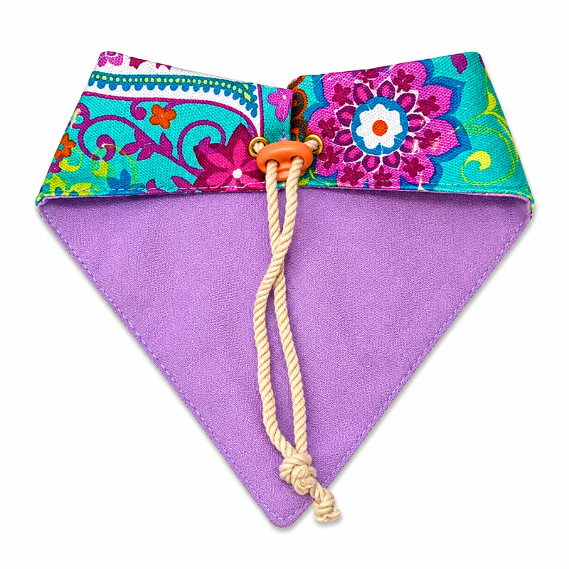 Bandana Estampada Morado Para Perros Y Gatos