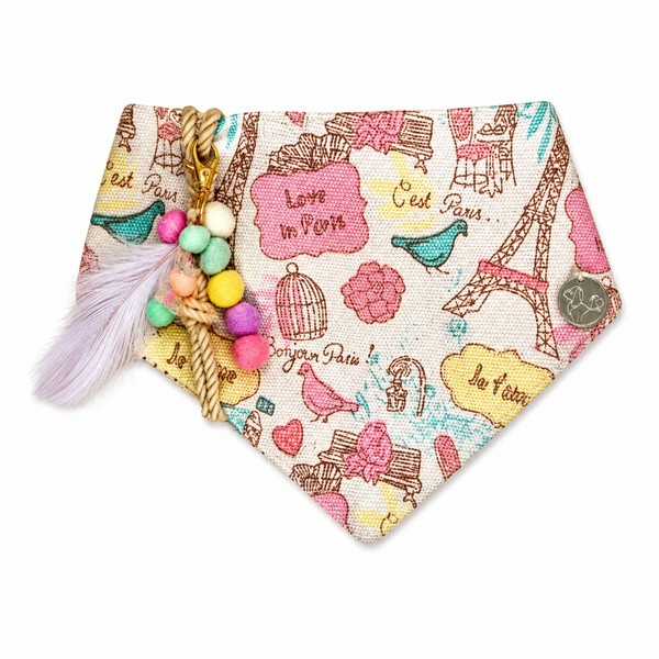 Bandana Estampada Rosada Para Perros Y Gatos