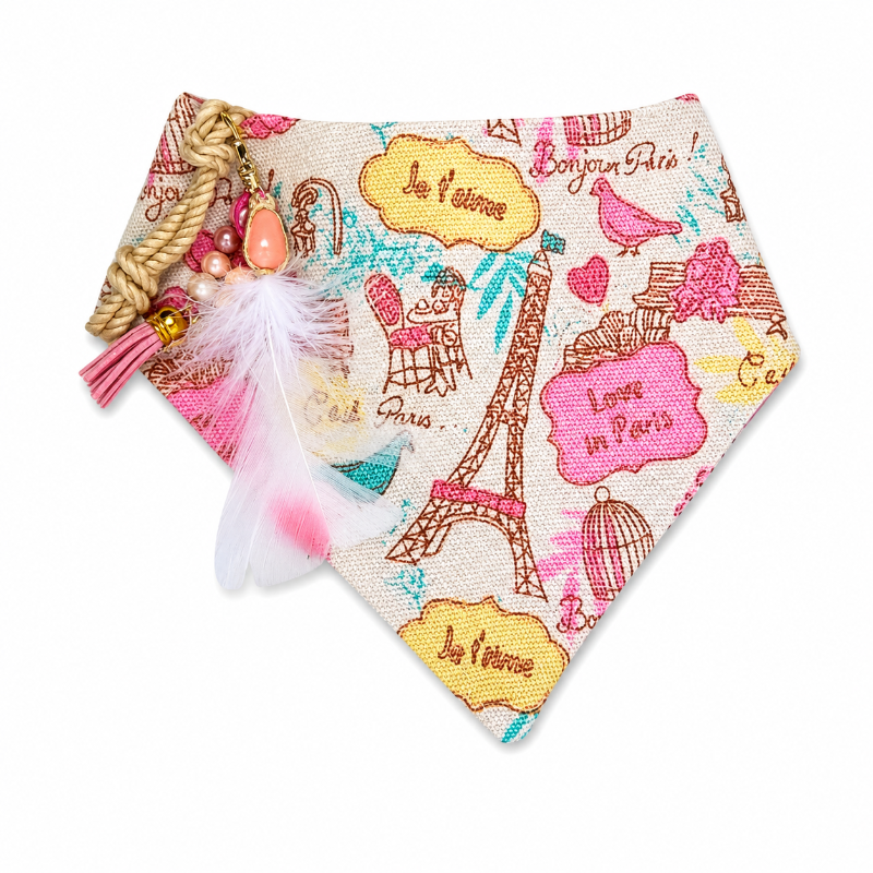 Bandana Estampada Rosada Para Perros Y Gatos