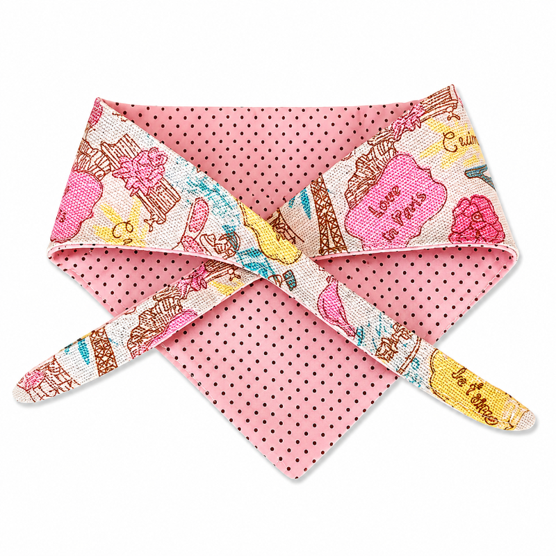 Bandana Estampada Rosada Para Perros Y Gatos