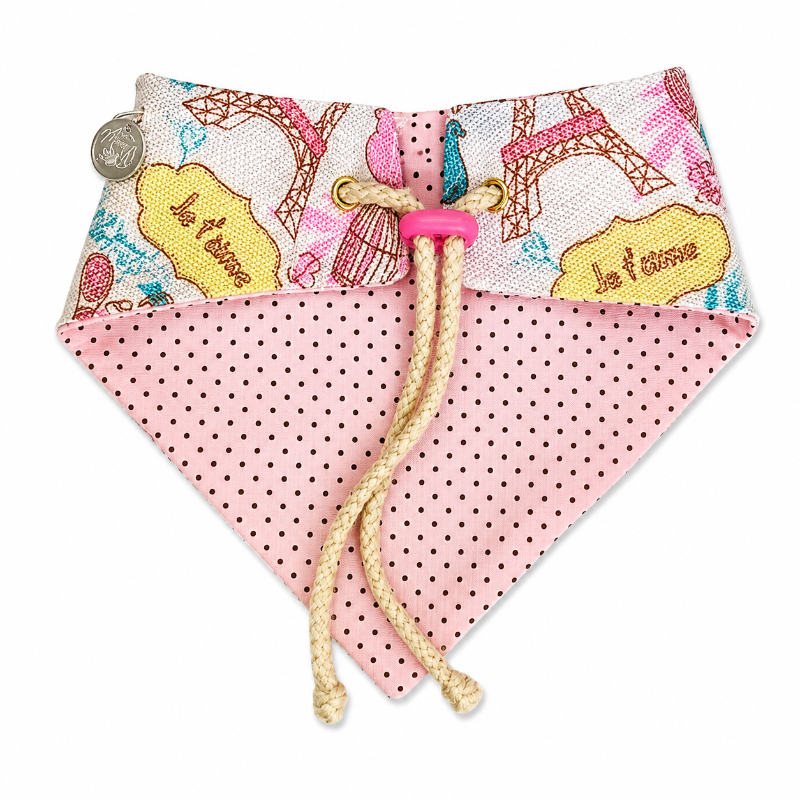 Bandana Estampada Rosada Para Perros Y Gatos