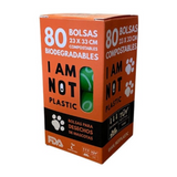 Bolsas Biodegradables I Am Not Plastic 80 Bolsas - Moxy Pet Box