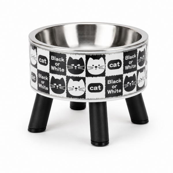 Bowl Con Patas Negro O Blanco – Comedero Elevado De Cerámica 160 g