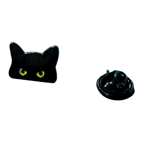 Broche De Esmalte De Gato Negro Elegante - Moxy Pet Box