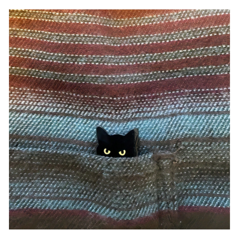Broche De Esmalte De Gato Negro Elegante - Moxy Pet Box