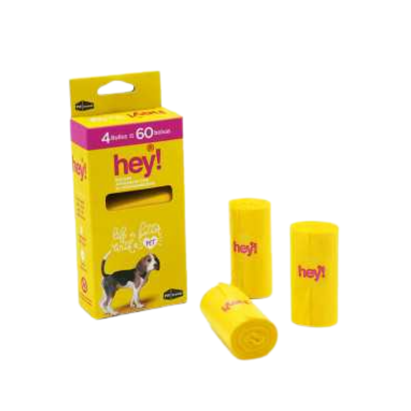 Caja De 4 Rollos De 15 Bolsas Para Mascotas HEY! 33x23 cm  - Moxy Pet Box