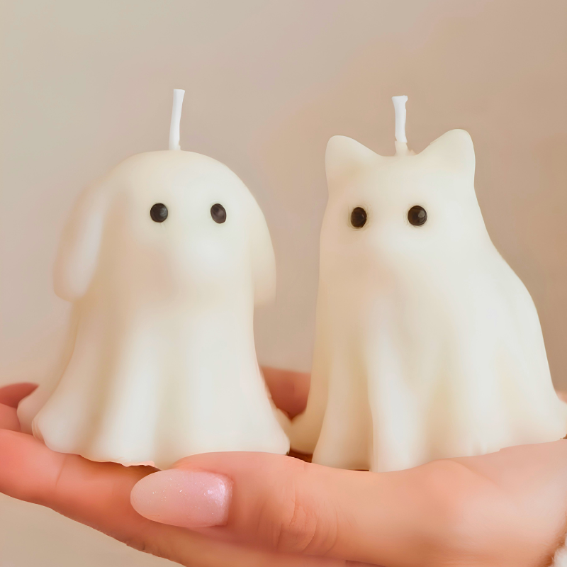 Vela Fantasmita Día De Los Muertos Perro / Gato
