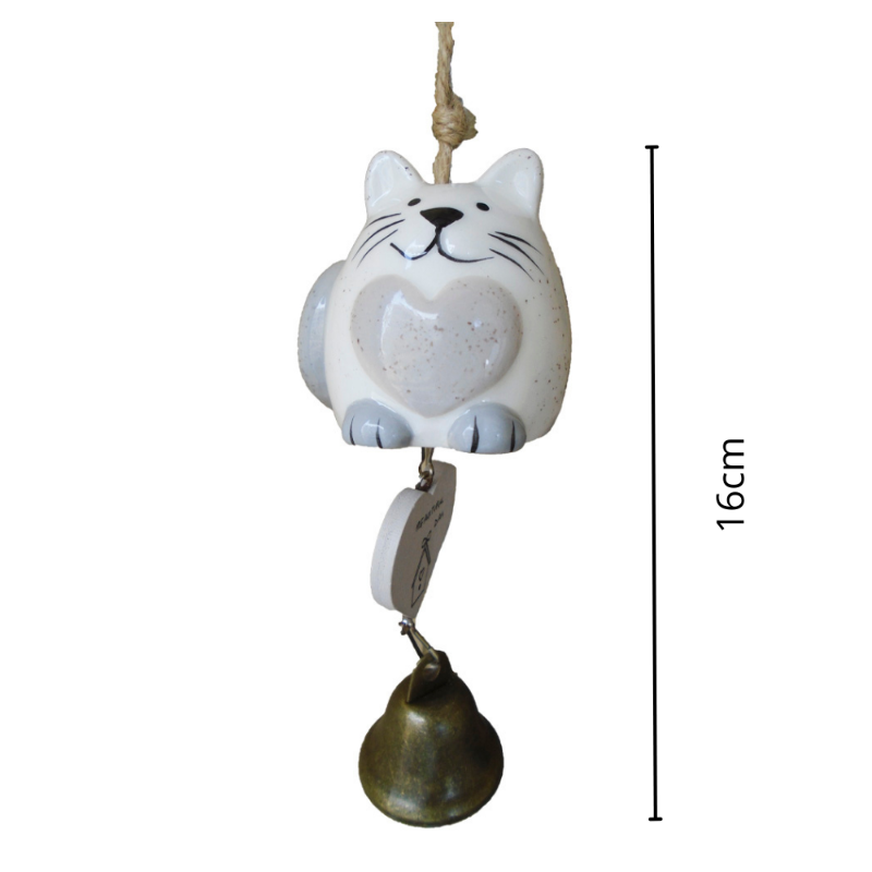 Campana Colgante Con Diseño De Gato - Blanco - Moxy Pet Box