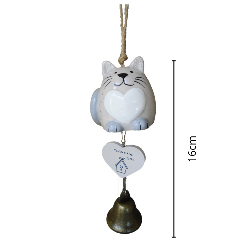 Campana Colgante Con Diseño De Gato - Gris - Moxy Pet Box