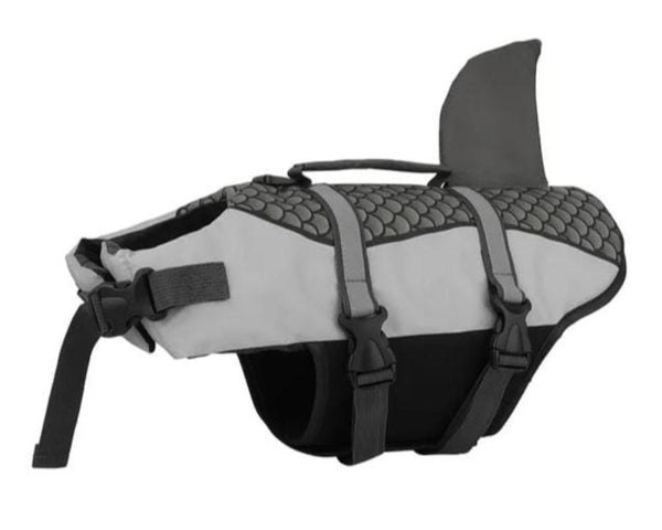 Chaleco Salvavidas De Tiburón - Gris - Moxy Pet Box