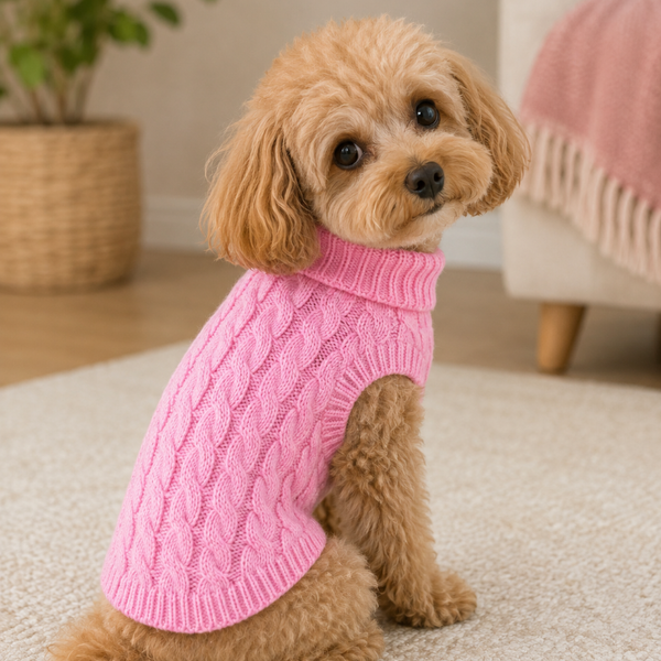 Chaleco Tejido Rosado Para Mascotas