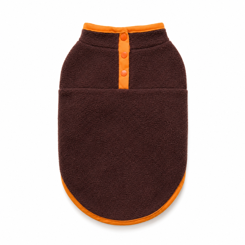 Chaleco de Polar Marrón para Mascotas Talla S