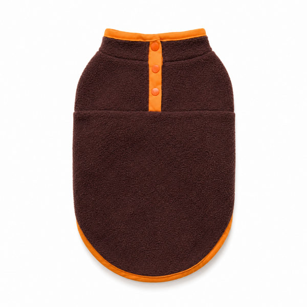 Chaleco de Polar Marrón para Mascotas Talla S