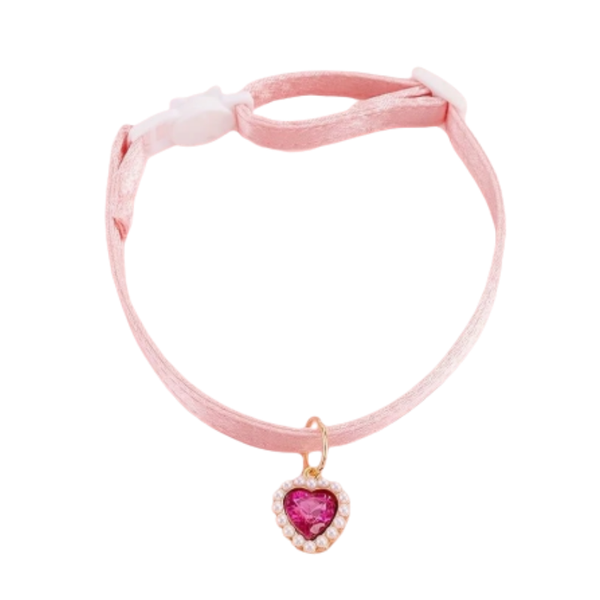 Collar Ajustable Con Corazón De Perla Para Mascotas Pequeñas Y Medianas 23-33 cm - Moxy Pet Box