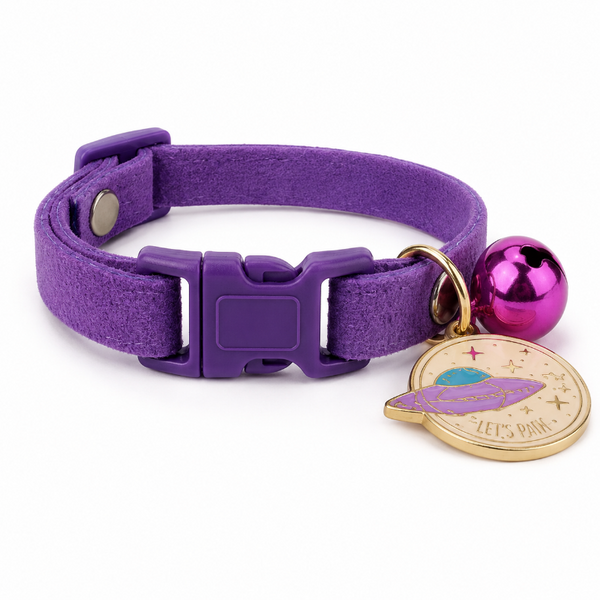 Collar Ajustable Morado Para Gatos Y Cachorros XS