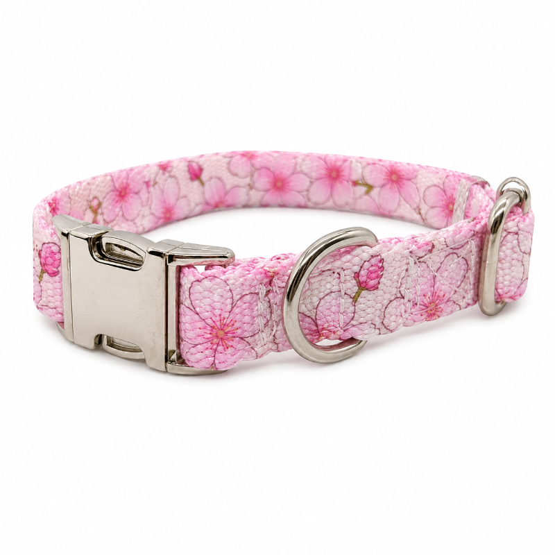 Collar Ajustable Para Mascotas Talla S Con Estampado Rosado