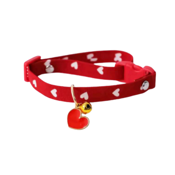 Collar Ajustable Rojo Para Gatos Y Cachorros De Corazón XS - Moxy Pet Box