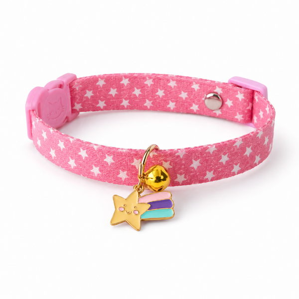 Collar Ajustable Rosado Para Gatos Y Cachorros De Estrella Fugaz XS