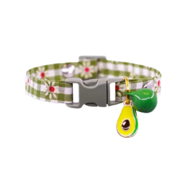 Collar Ajustable Verde Floral Para Gatos Y Cachorros De Palta - Moxy Pet Box