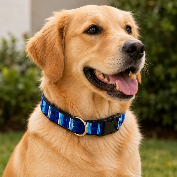 Collar Ajustable Wonder Dog Azul Para Perros Y Gatos