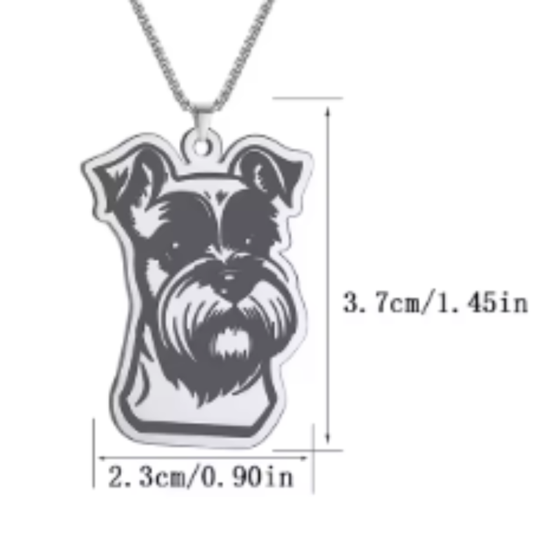 Collar De Acero Inoxidable De Schnauzer - Moxy Pet Box