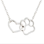 Collar De Corazón Y Huella Acero Inoxidable Plateado
