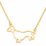 Collar De Perro Salchicha Acero Inoxidable Dorado