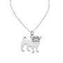 Collar De Pug Acero Inoxidable Plateado