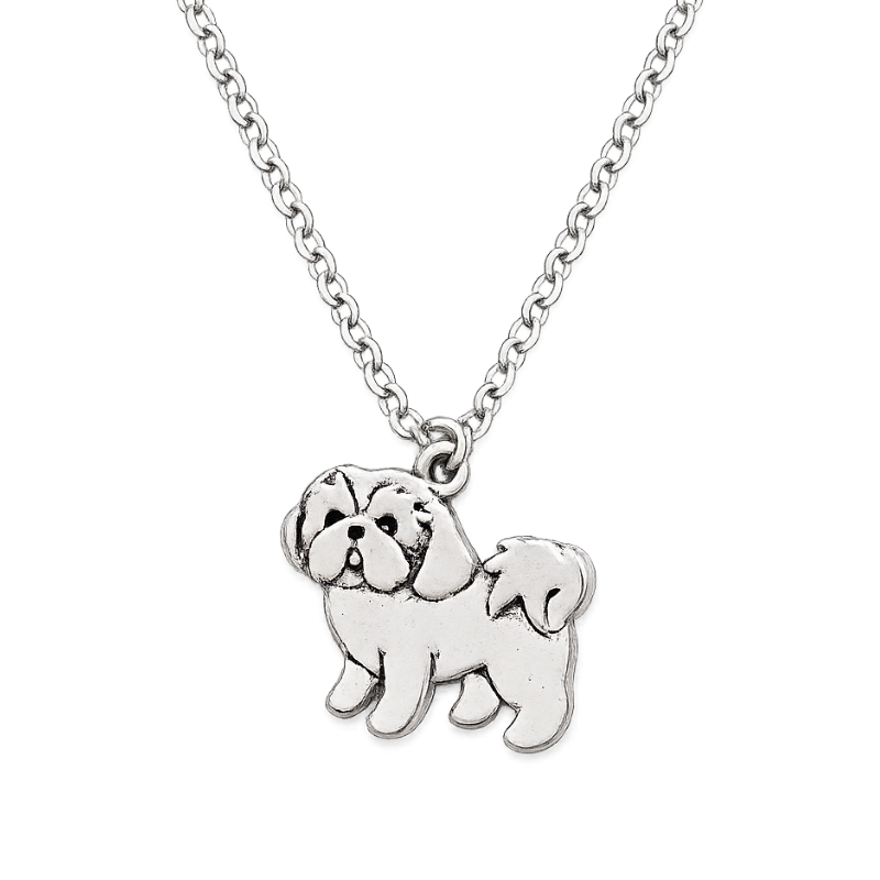 Collar De Shih Tzu Acero Inoxidable Plateado