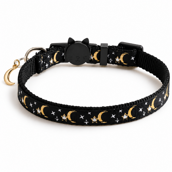 Collar Negro De Gato Con Colgante Para Perro Y Gato