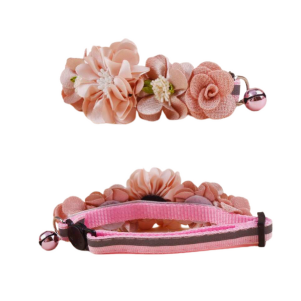 Collar Para Mascotas Con Flores Rosa Para Mascotas 20-30 cm