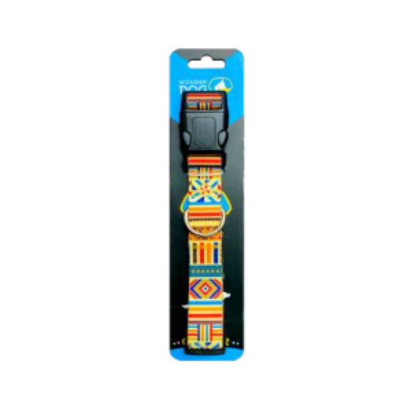 Collar Para Perros Wonder Dog Ajustable Diseño Tribal Naranja - Moxy Pet Box