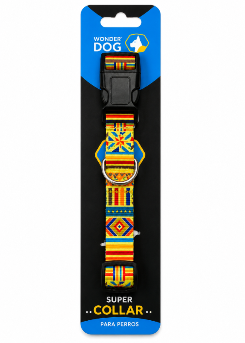 Collar Para Perros Wonder Dog Ajustable Diseño Tribal Naranja XL