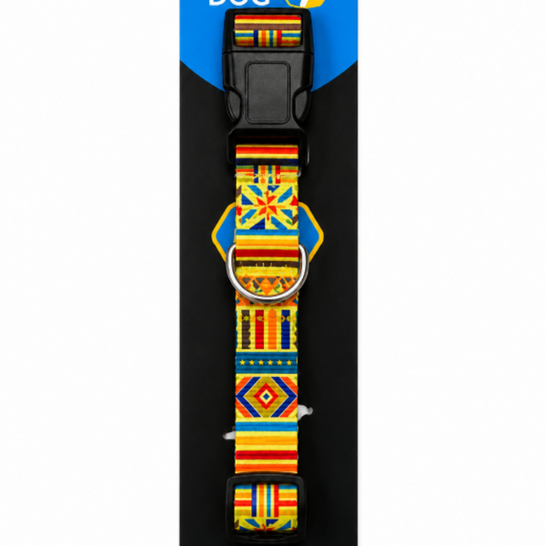 Collar Para Perros Wonder Dog Ajustable Diseño Tribal Naranja XL