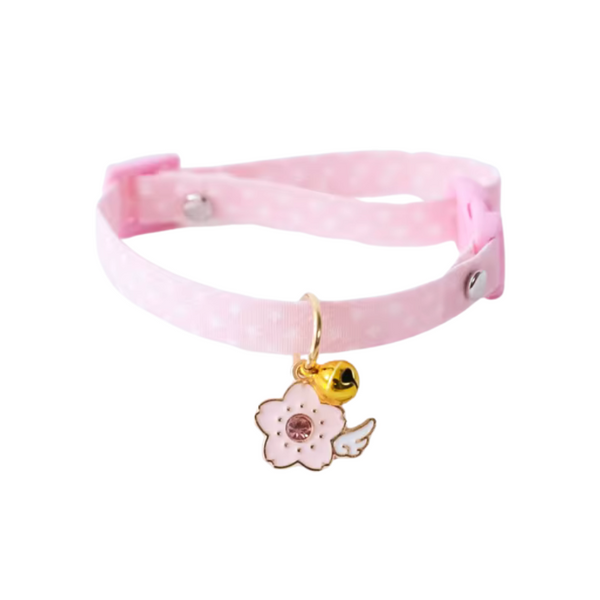Collar Rosado Sakura Ajustable Para Gatos Y Cachorros - Moxy Pet Box