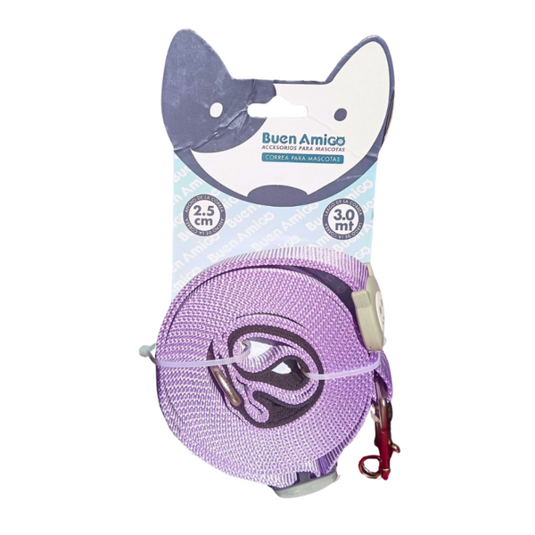 Correa Para Perros De 3 Metros En Color Lila -Moxy Pet Box