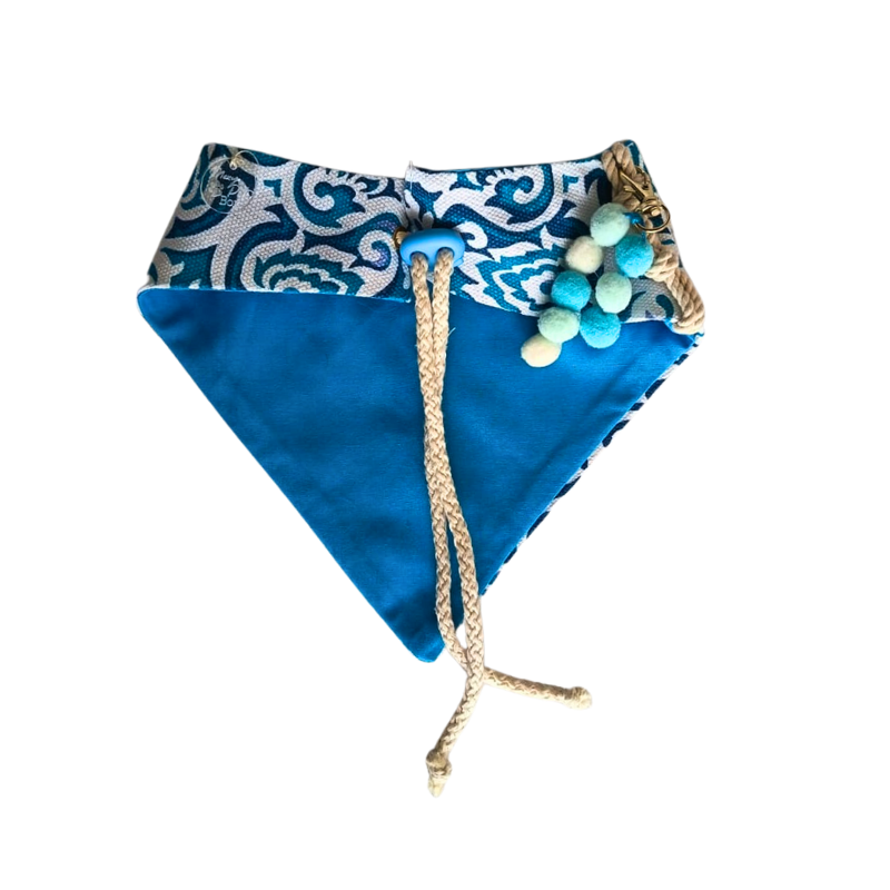 Bandana Estampada Azul Para Perros Y Gatos