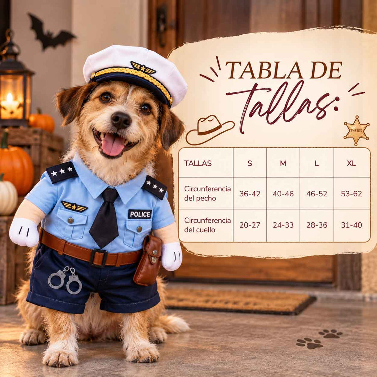 Disfraz De Policía Para Mascotas Para Halloween