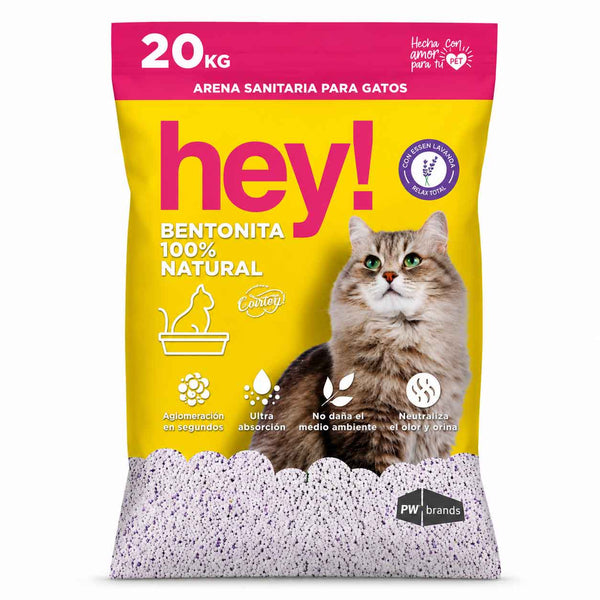 Arena Sanitaria HEY!  Para Gatos 20kg Aroma Lavanda