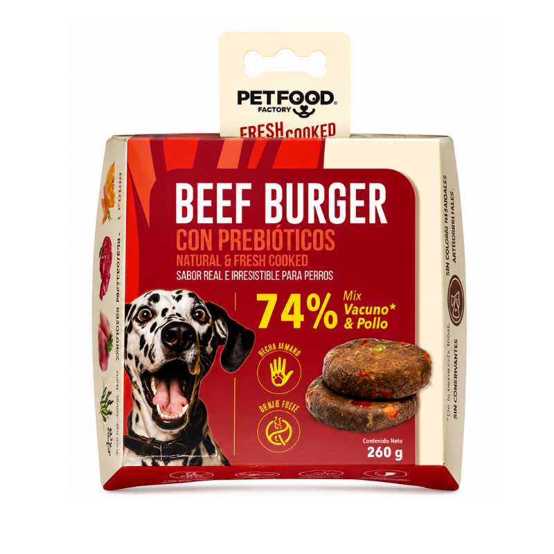 Hamburguesa De Vacuno Para Perro Pet Food Factory 260 g
