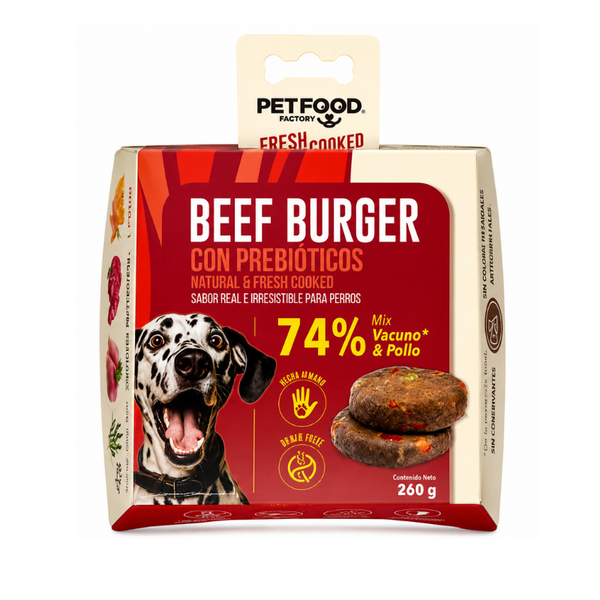 Hamburguesa De Vacuno Para Perro Pet Food Factory 260 g