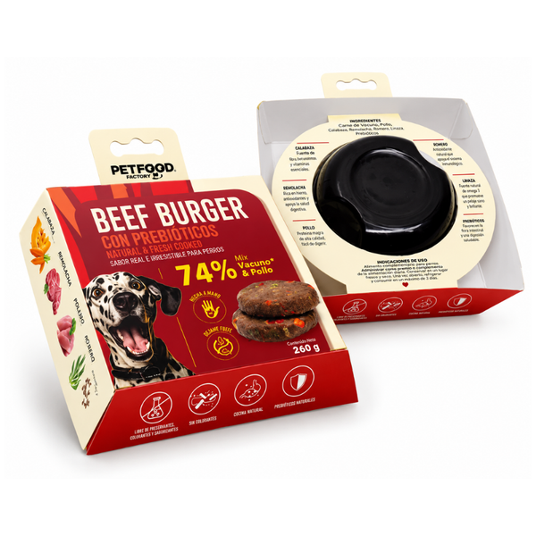 Hamburguesa De Vacuno Para Perro Pet Food Factory 260 g