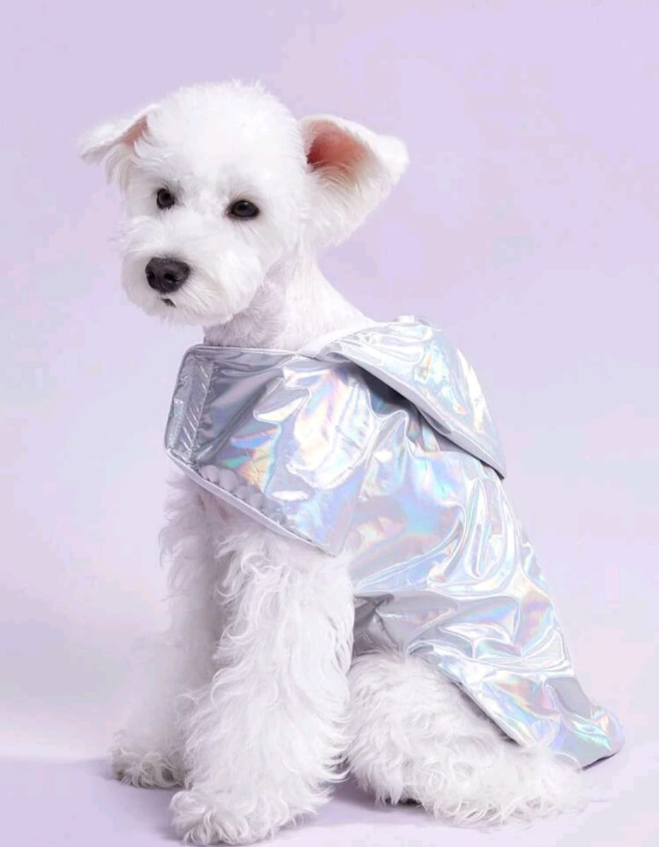Impermeable Plateado Para Mascotas