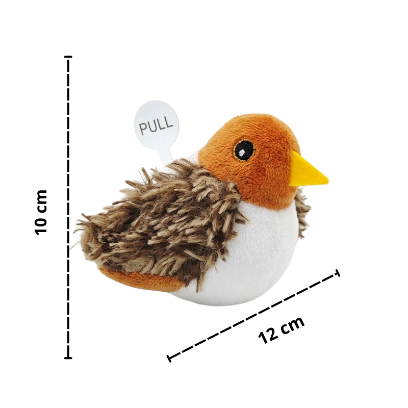 Juguete Pájaro Marrón De Peluche Con Sonido Para Gato